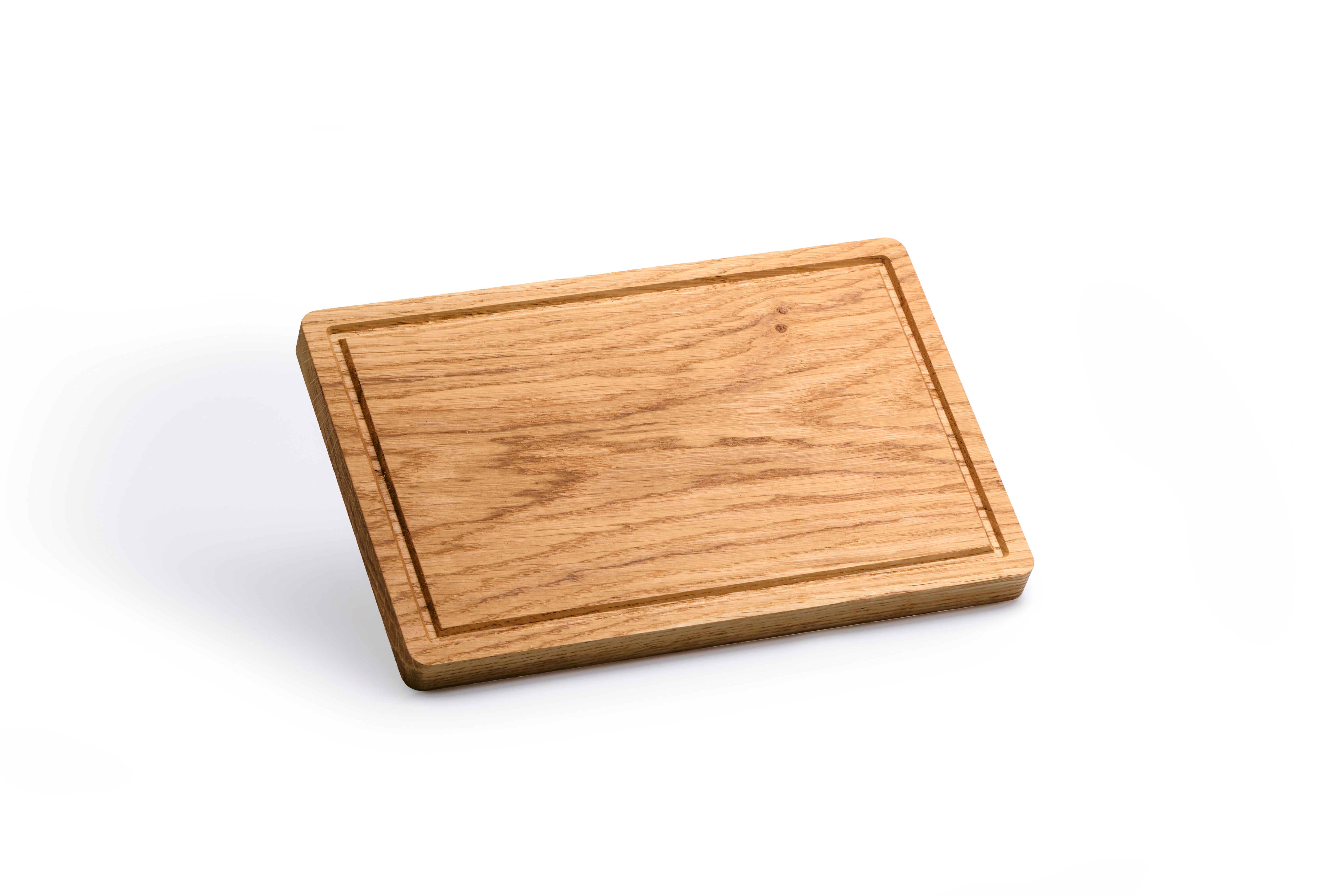 Medium (30x20x2) Rectangular Oiled Oak Cutting Board with Groove