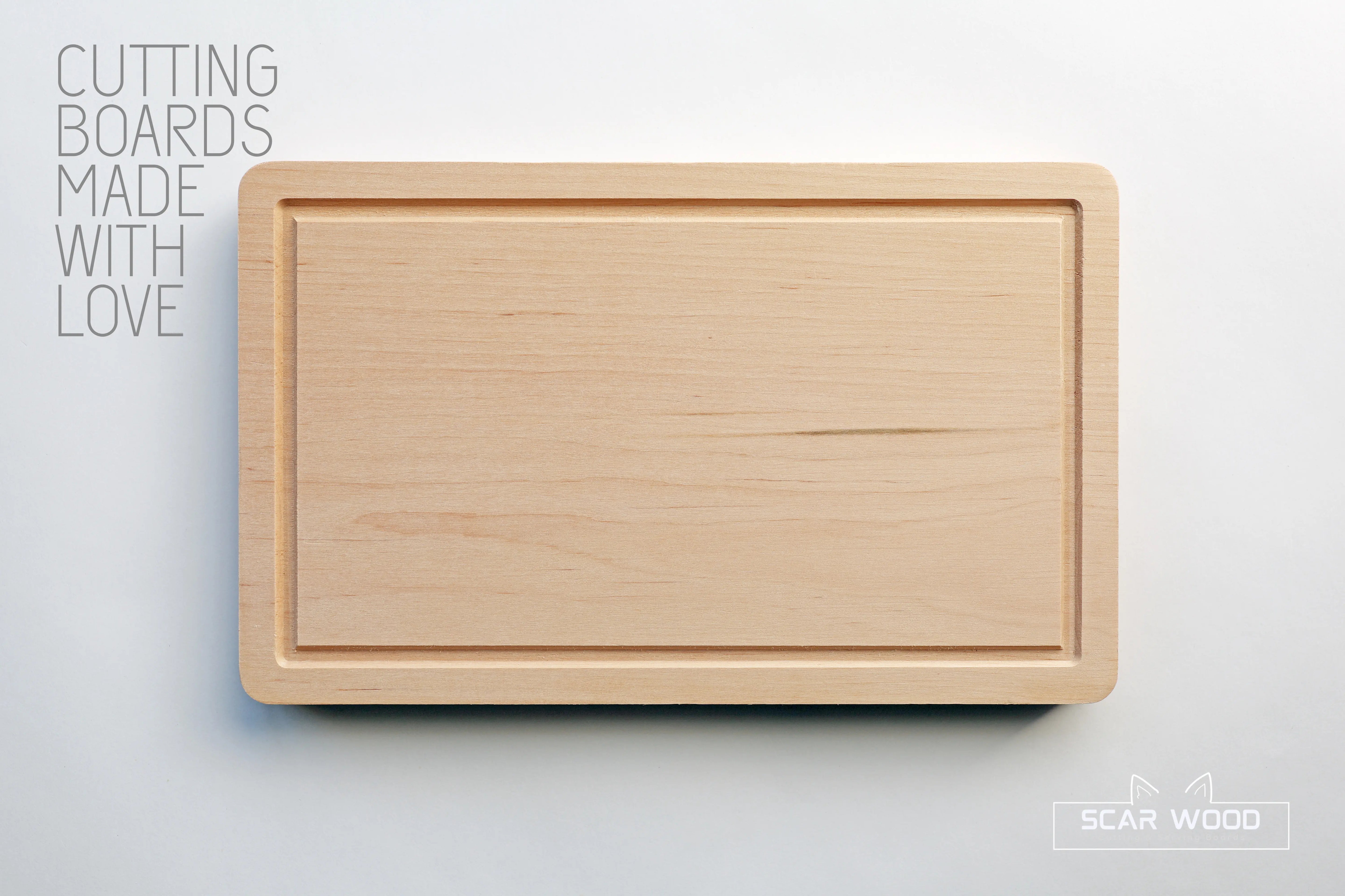Small (25x16x2) Rectangular Alder Cutting Board with Groove