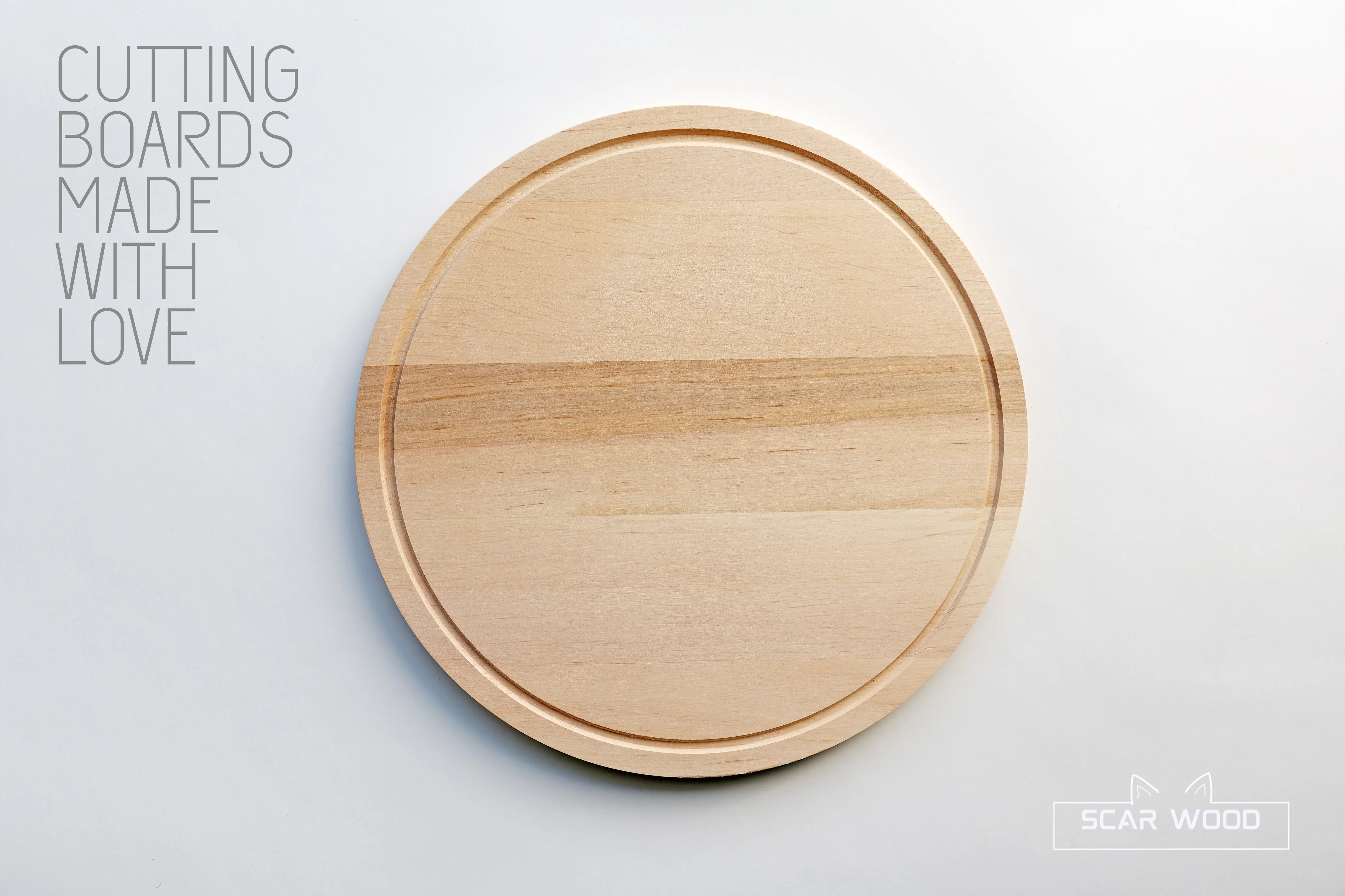 Medium (30cm) Round Alder Cutting Board with Groove