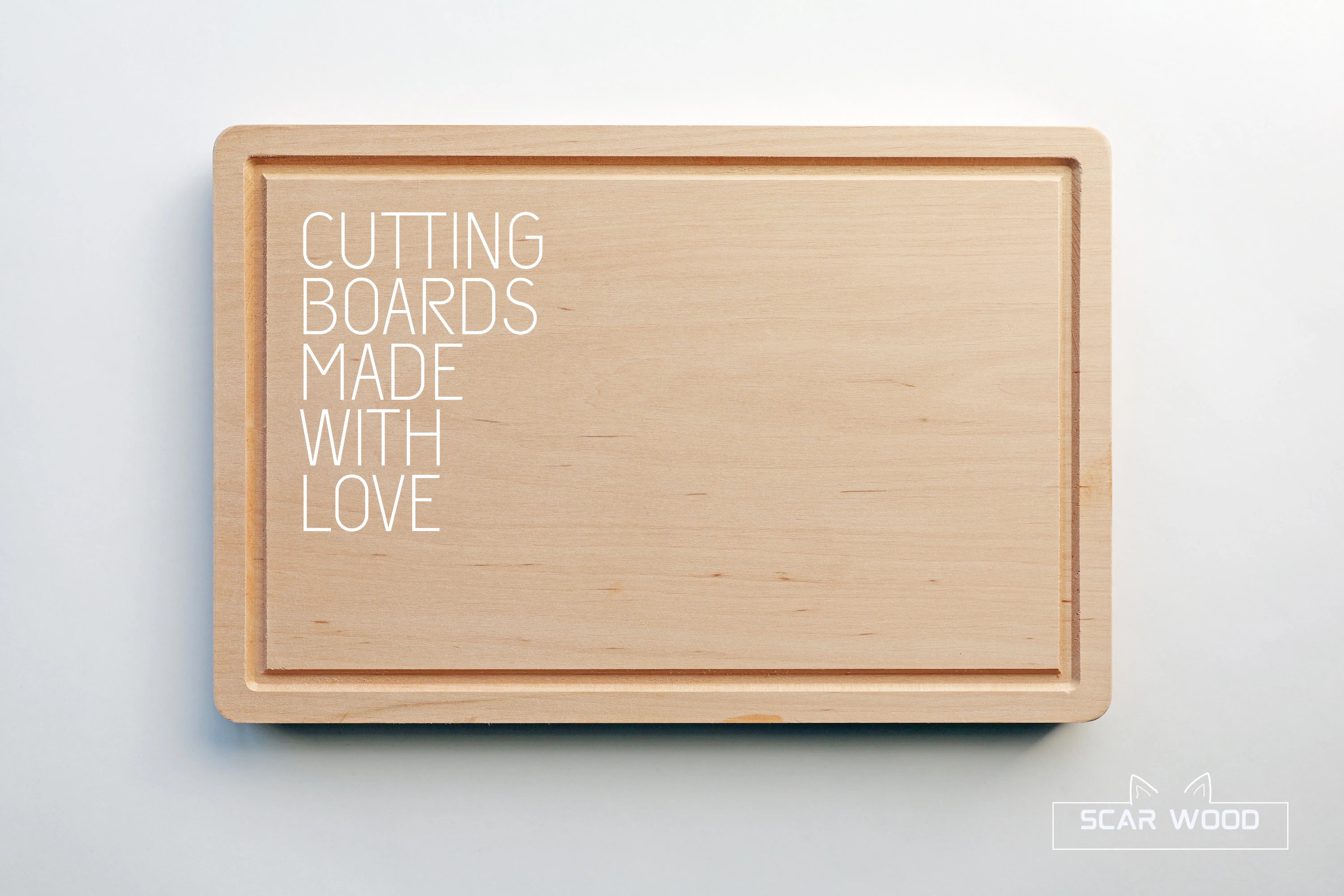 Small (26x16x2) Rectangular Beech Cutting Board with Groove