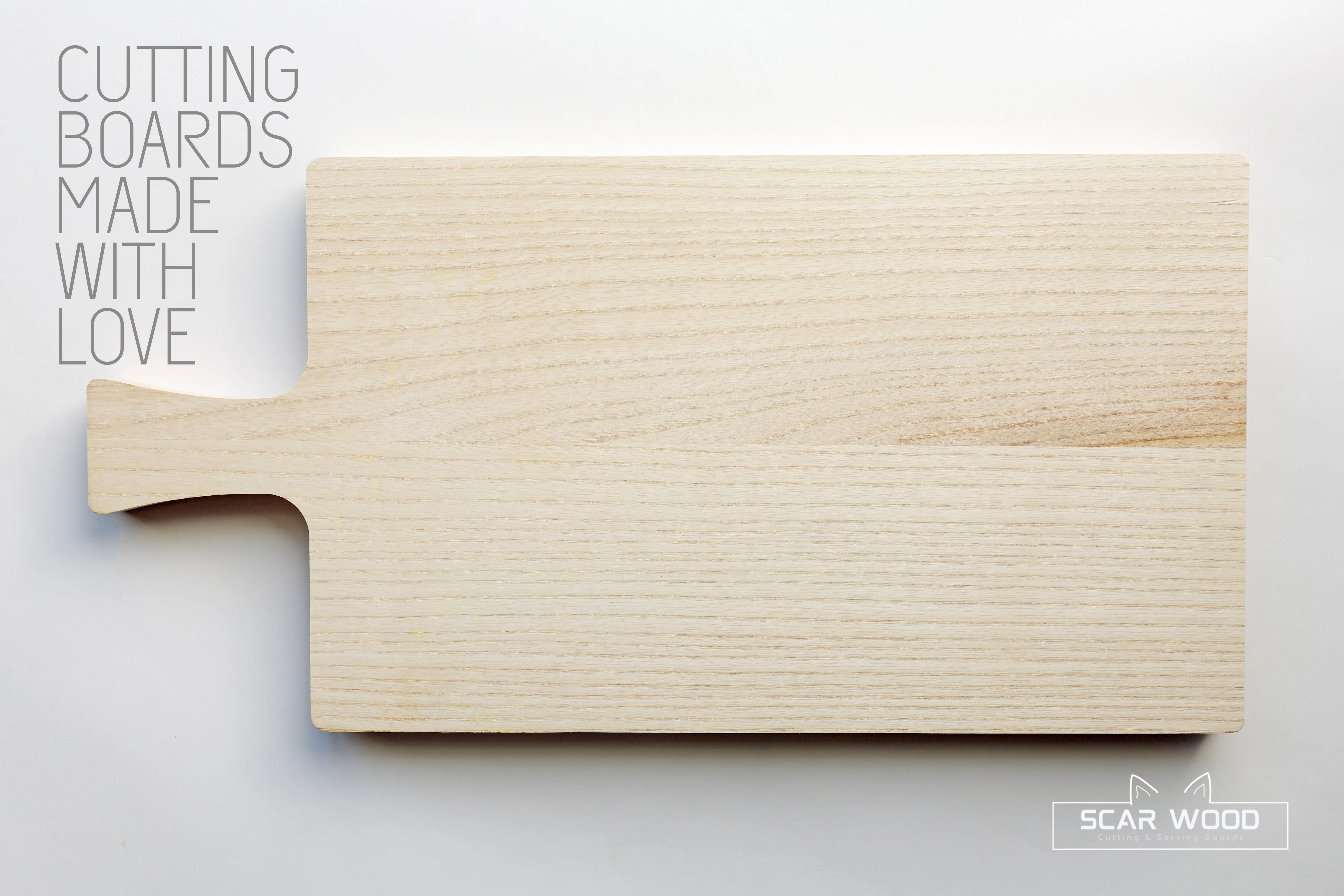 Medium (40x20x2) Rectangular Ash Cutting Board with Handle
