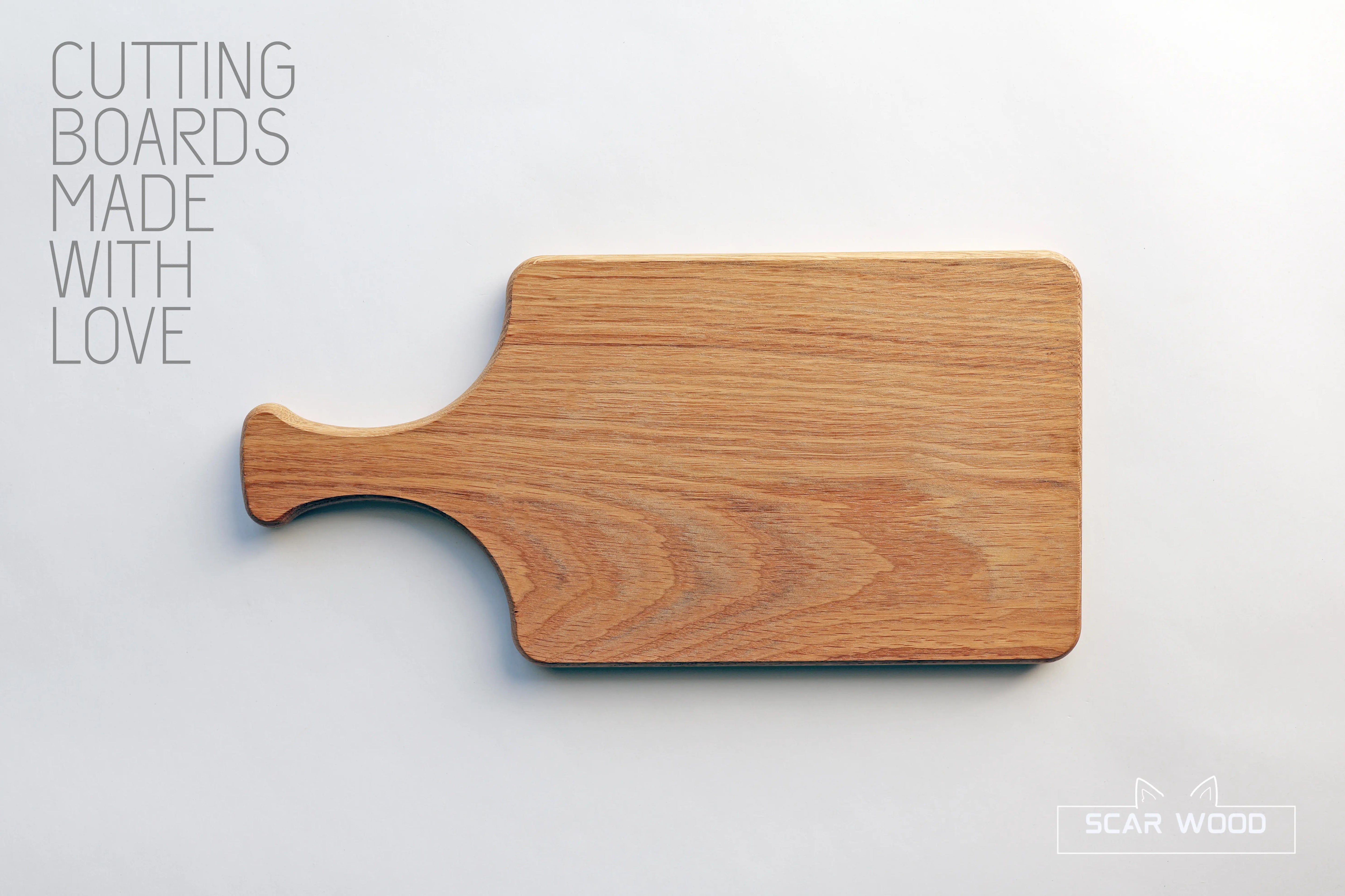 Medium (37x18x1.5) Rectangular Oak Cutting Board with Handle