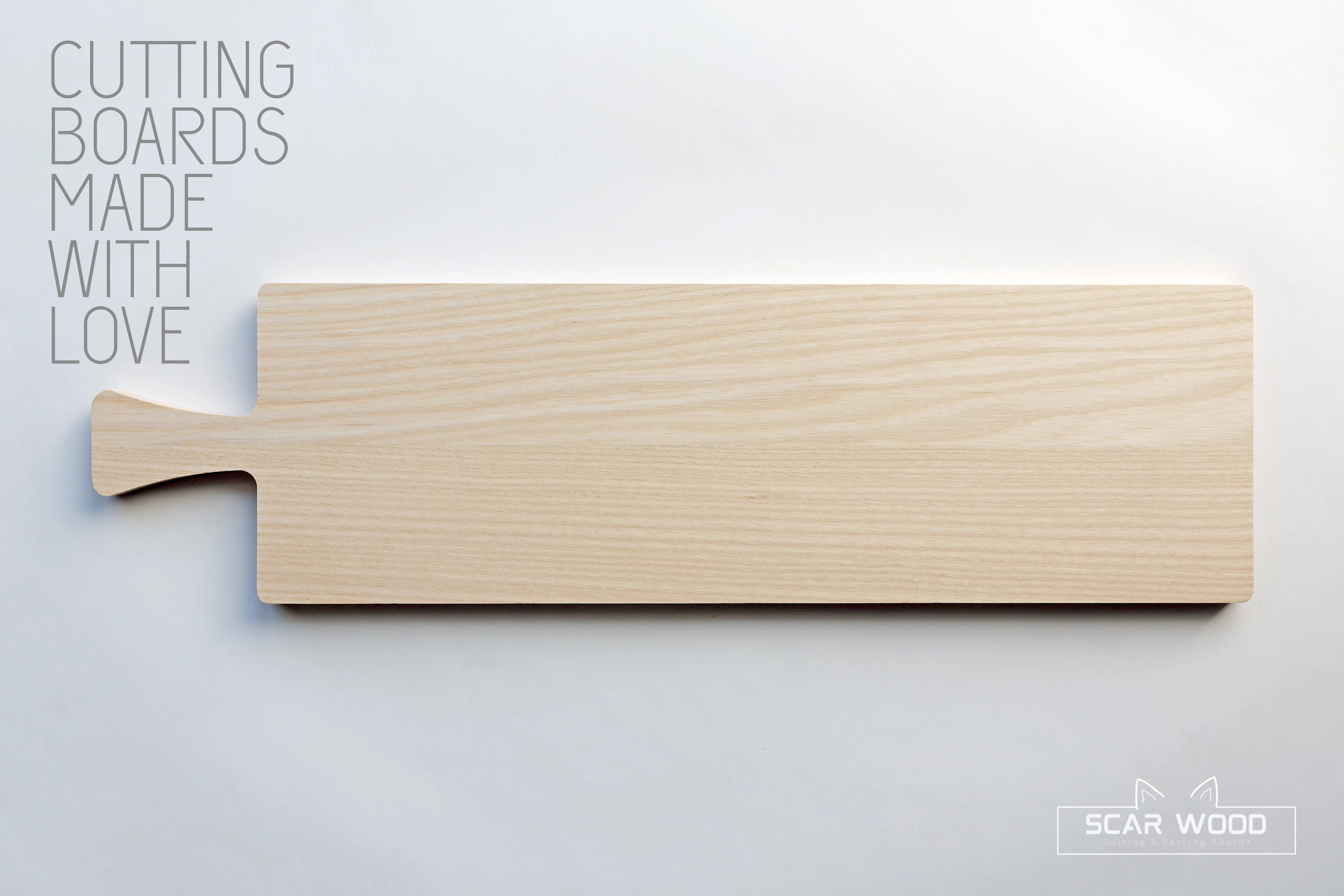 Large (55x15x1.5) Rectangular Ash Serving Board with Handle