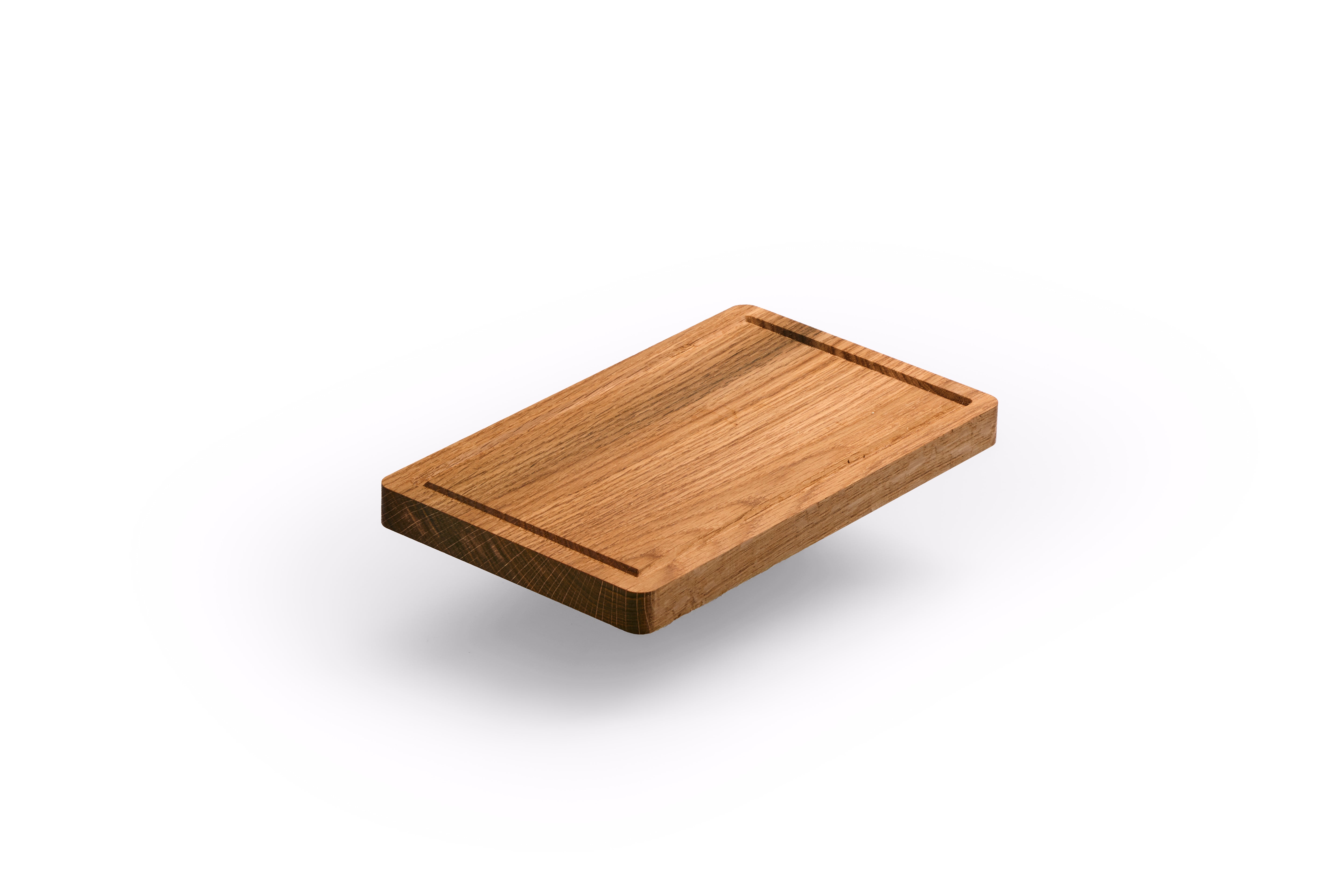 Rectangular Cutting Board with Groove - FSC® Oiled Oak 25x16x2 cm