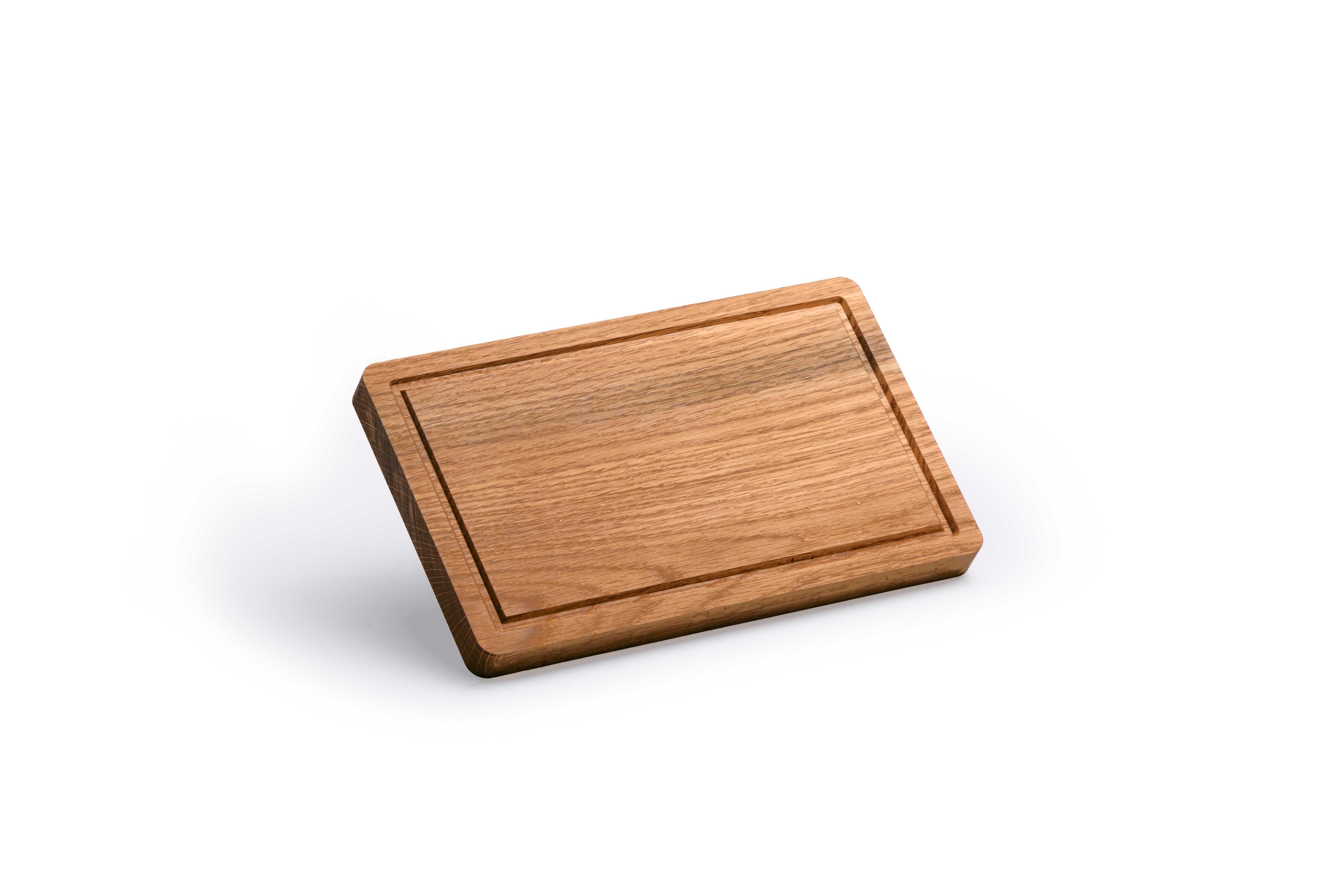 Rectangular Cutting Board with Groove - FSC® Oiled Oak 25x16x2 cm